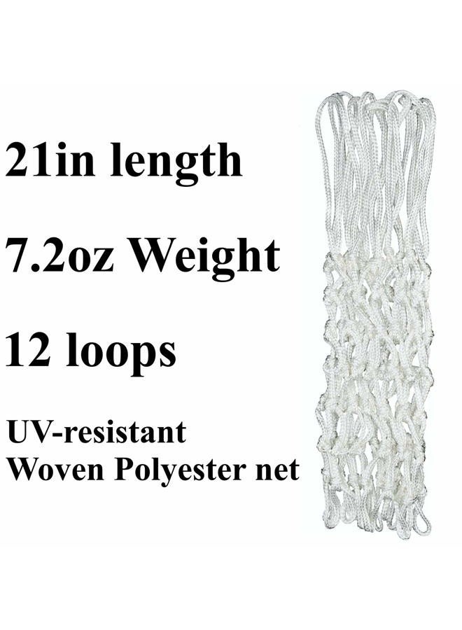BATDIYOW Heavy Duty Basketball Net Replacement All Weather Anti Whip White Color Fits Standard Indoor or Outdoor 12 Loops Rim - Image 2