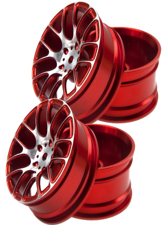 Vgoohobby 4Pcs Vgoohobby Aluminum Wheel Rims 12mm Hex Hub Width 26mm Compatible with 1/10 Tamiya TT-01 Kyosho RedCat Sakura HSP HPI 1/10 On-Road Racing Touring RC Drift Car (Red) - Image 1