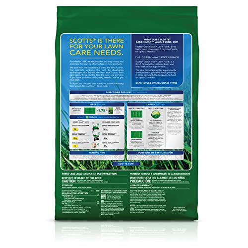 Scotts Green Max Lawn FoodFL, Lawn Fertilizer Plus Iron Supplement for Greener Grass, 5,000 sq. ft., 15.15 lbs. - Image 2