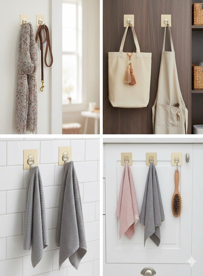 RUJVE 10 Pcs Large Adhesive Wall Hook – Heavy Duty Wall Hanger Hooks for Hanging Without Drill | Waterproof, Rustproof Wall Stick Hooks for Kitchen, Bathroom, Home & Office Use - Image 1