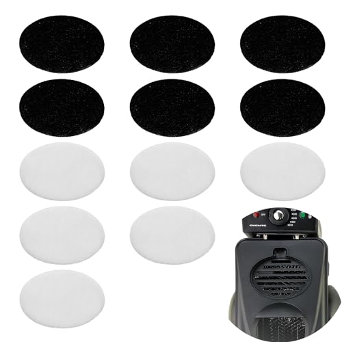 EUSTREER 6 Packs Charcoal and Oil Vapor Replacement Filter, Compatible with OVENTE 2 Liter Electric Deep Fryer, White and Black 12 Pcs in Total - Image 1