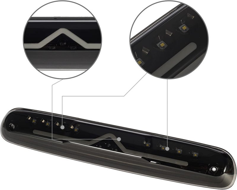 Partsam High Mount Stop Light Led 3rd Brake Replacement for 07-13 Silverado/Sierra 1500 2500HD 3500HD Third Rear Cab Roof Center Tail Cargo Lamp(Smoke Lens) - Image 4