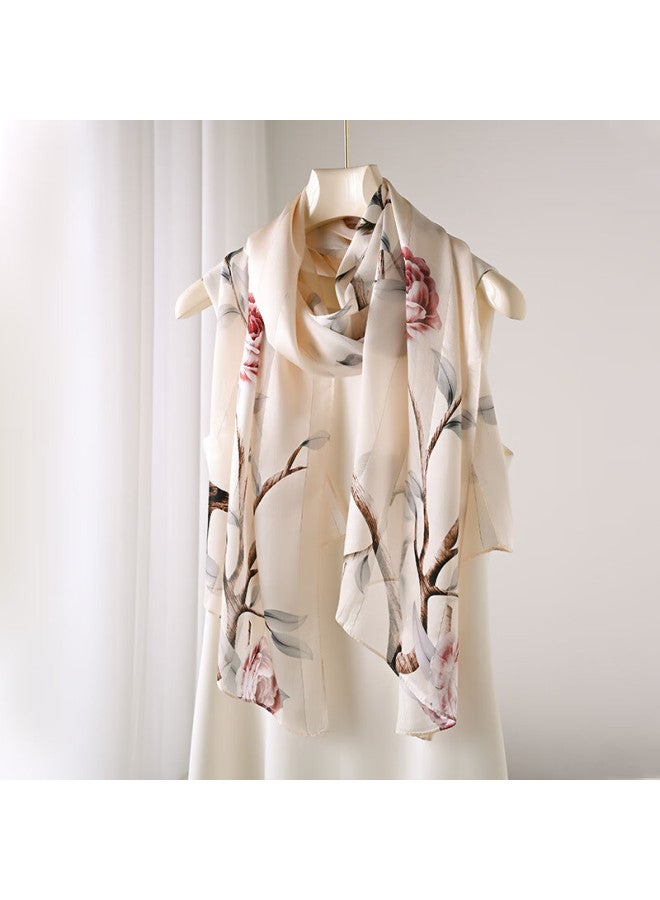 Hang Silk House وشاح حرير ملبار من هانغسي مانشن بأسلوب صيني لعيد ميلاد الزوجة أو الأم هدية ليوم الأم للنساء بلون وردي ناعم - Image 2