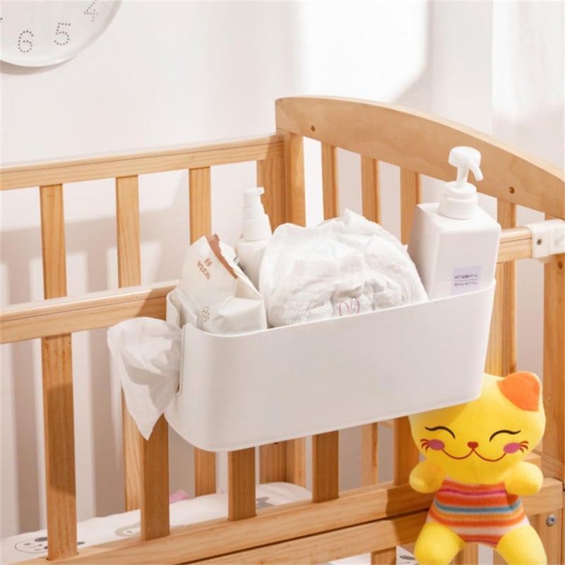 2 Pack Bedside Caddy Organizer, Plastic Bed Shelf with Multi Storage Pockets and Hooks, Ideal for Dorms, Kids Loft Beds, RVs, Bathrooms, and College Students - Image 3