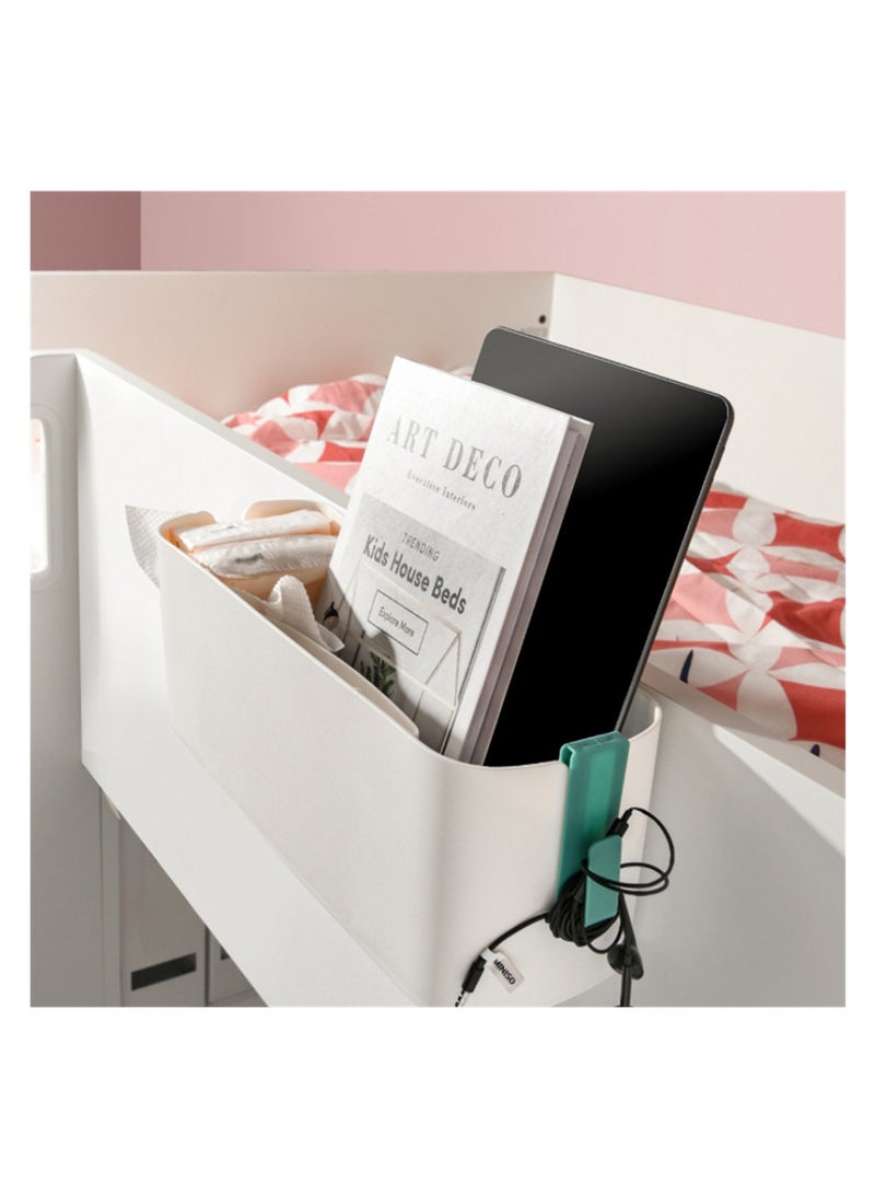 SYOSI 2 Pack Bedside Caddy Organizer, Plastic Bed Shelf with Multi Storage Pockets and Hooks, Ideal for Dorms, Kids Loft Beds, RVs, Bathrooms, and College Students - Image 2