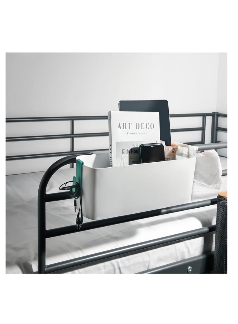 SYOSI 2 Pack Bedside Caddy Organizer, Plastic Bed Shelf with Multi Storage Pockets and Hooks, Ideal for Dorms, Kids Loft Beds, RVs, Bathrooms, and College Students - Image 4