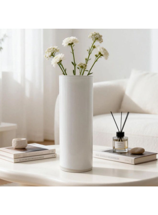 Emerelle Solid Color Vase With Bubble 13.8X8X35Cm White