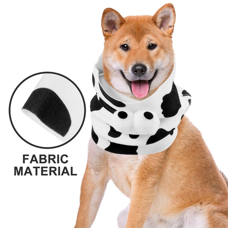 Pet Decorative Scarf Hood Warm Cow Print Bandana For Dogs Cats Medium Size Comfortable Winter Neck Warmer Pet Accessory - Image 4