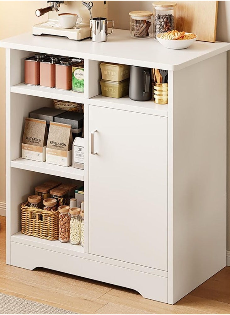 CityRiya-Long Storage Cabinet, Coffee Corner Table, Kitchen Storage Rack, Storage Shelf, Home Coffee Bar Cabinet, Buffet Sideboard Cabinet, White Storage Rack Organizer Workstation for Office  - Image 1