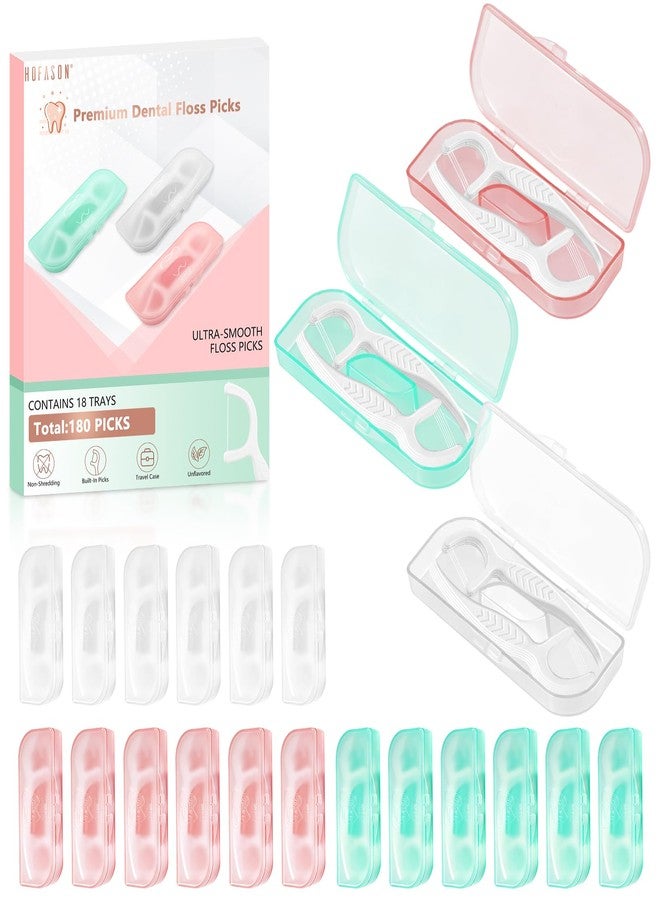 HOFASON 180 Travel Dental Floss Picks, 18 Packs Dental Flossers with Floss Pick Case, Stocking Stuffers for Adults, Bulk Small Dental Gifts for Women Men, Party Favors, Goodie Bag Stuffers for Adult - Image 1