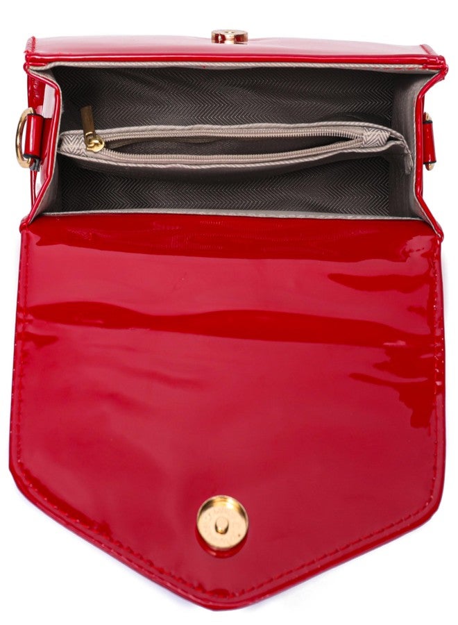 JHVYF Women's Mini Satchel Bag Small Crossbody Purse with Top Handle, Trendy Shoulder Bag for Ladies, Elegant Day-to-Night Purse Red bags - Image 4