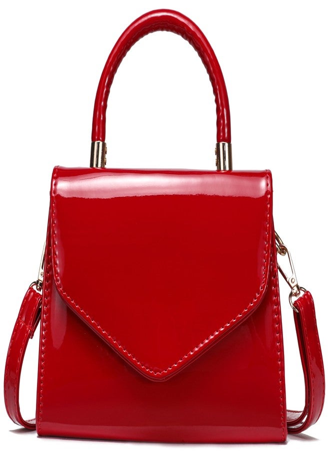JHVYF Women's Mini Satchel Bag Small Crossbody Purse with Top Handle, Trendy Shoulder Bag for Ladies, Elegant Day-to-Night Purse Red bags - Image 1