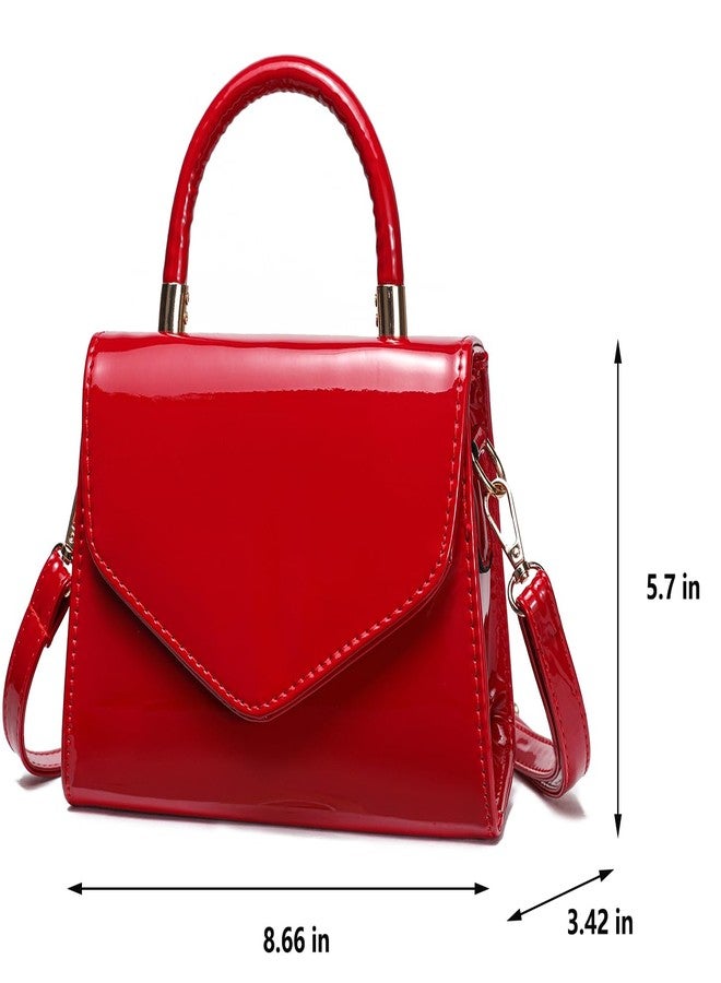JHVYF Women's Mini Satchel Bag Small Crossbody Purse with Top Handle, Trendy Shoulder Bag for Ladies, Elegant Day-to-Night Purse Red bags - Image 3