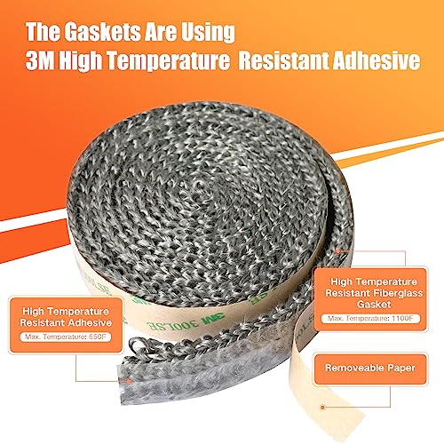 Protalwell Self Adhesive Stove Window Glass Gasket Tape, 1" Width 72" Length, Flat Stove Door Glass Gasket, Self Stick Flat Gasket Tape for Stove and Fireplace Window Glass - Image 3