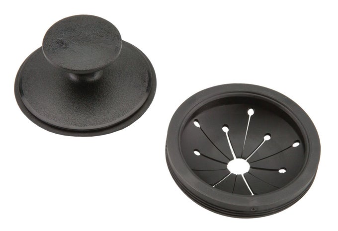 BLACK DISPOSER EZ MOUNT GARBAGE DISPOSAL STOPPER AND SPLASH GUARD FOR SINK DRAIN 1025