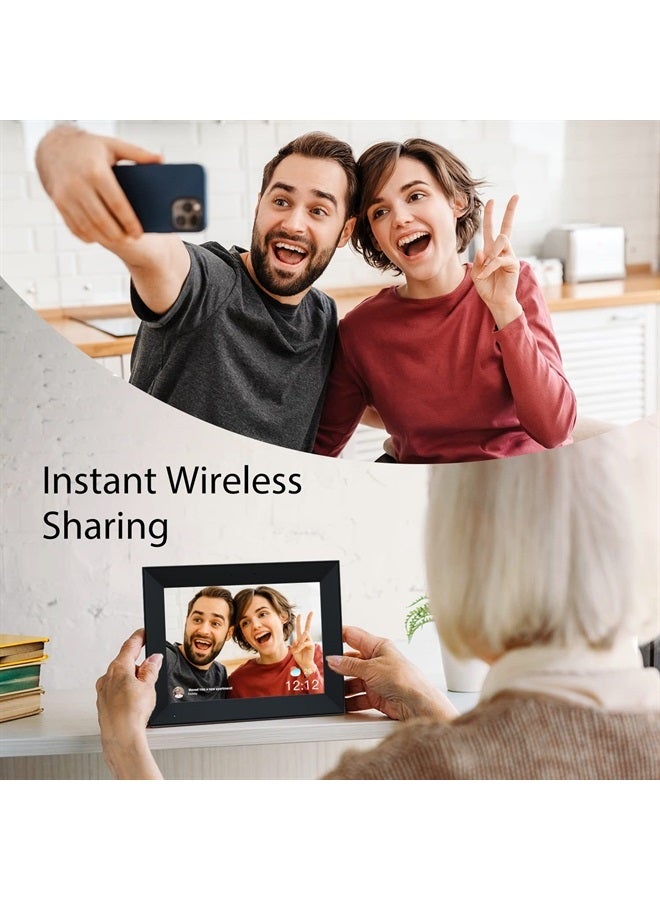 Anna Bella Digital Photo Frame 10.1 Inch WiFi Digital Picture Frame IPS HD Touch Screen Smart Cloud Photo Frame with 16GB Storage, Auto-Rotate, Easy Setup to Share Photos or Videos Remotely via AiMOR APP (Black)  - Image 1