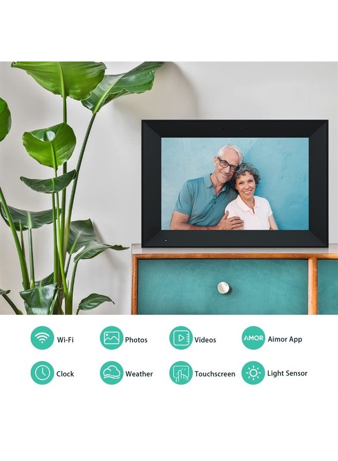Anna Bella Digital Photo Frame 10.1 Inch WiFi Digital Picture Frame IPS HD Touch Screen Smart Cloud Photo Frame with 16GB Storage, Auto-Rotate, Easy Setup to Share Photos or Videos Remotely via AiMOR APP (Black)  - Image 3