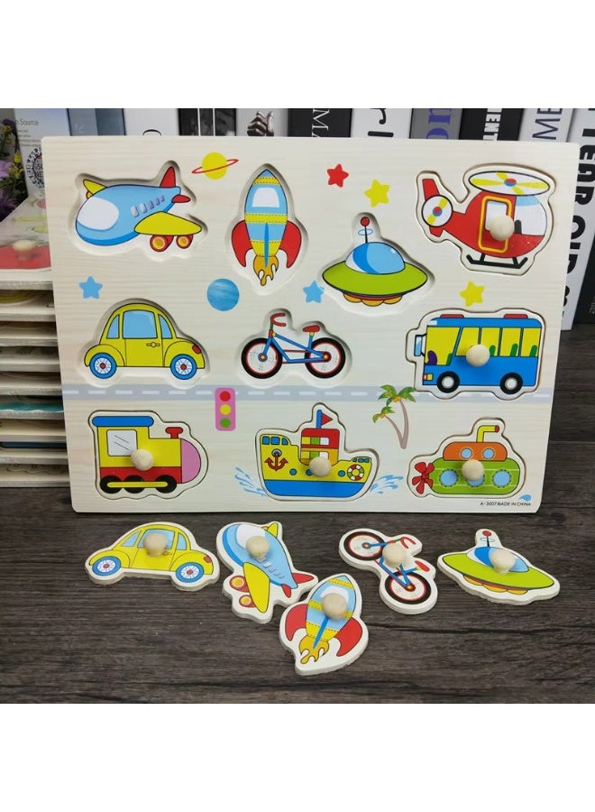 Wooden educational toys, animals, marine life, transportation 3-piece set early education cognitive toys - Image 2