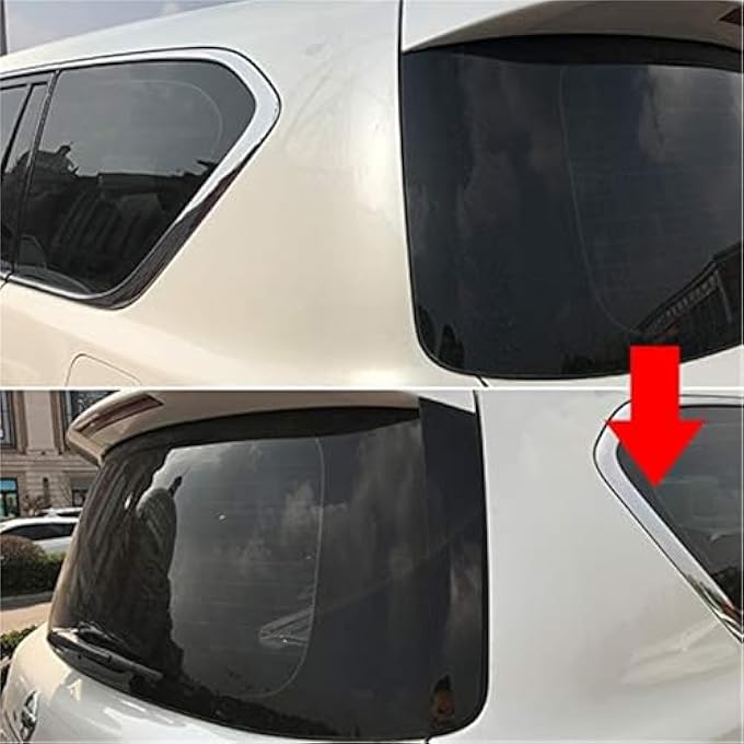 rayihni Rear Window Side Spoiler Wing For Nissan Patrol Y62 20102021 Black Glossy Plastic - Image 3