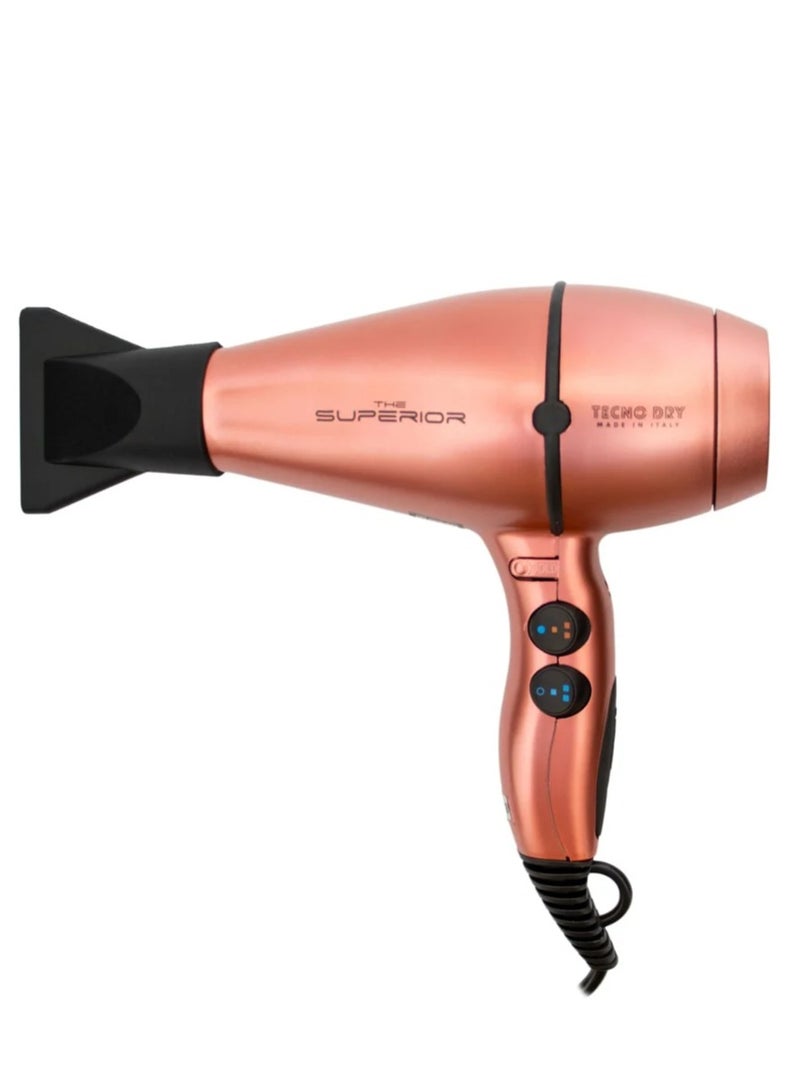 سوبيريور مجفف شعر ايطالي من تيكنو دراي لون زهري 6000 - Image 1