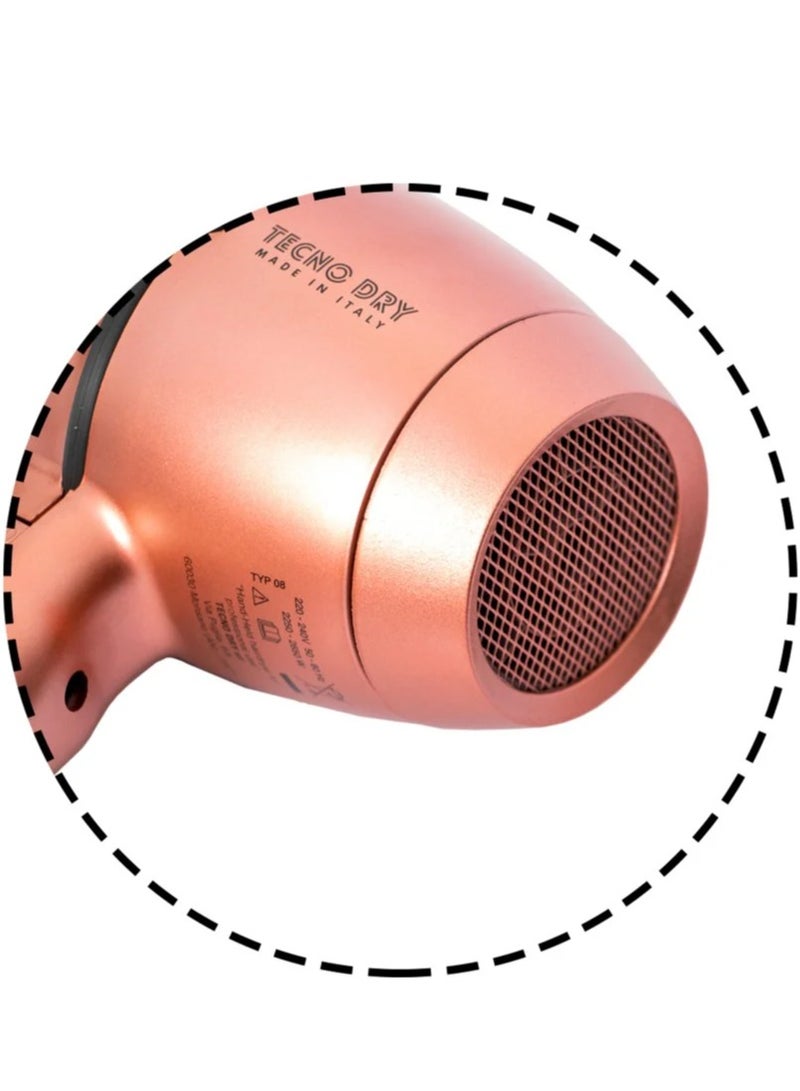 سوبيريور مجفف شعر ايطالي من تيكنو دراي لون زهري 6000 - Image 4