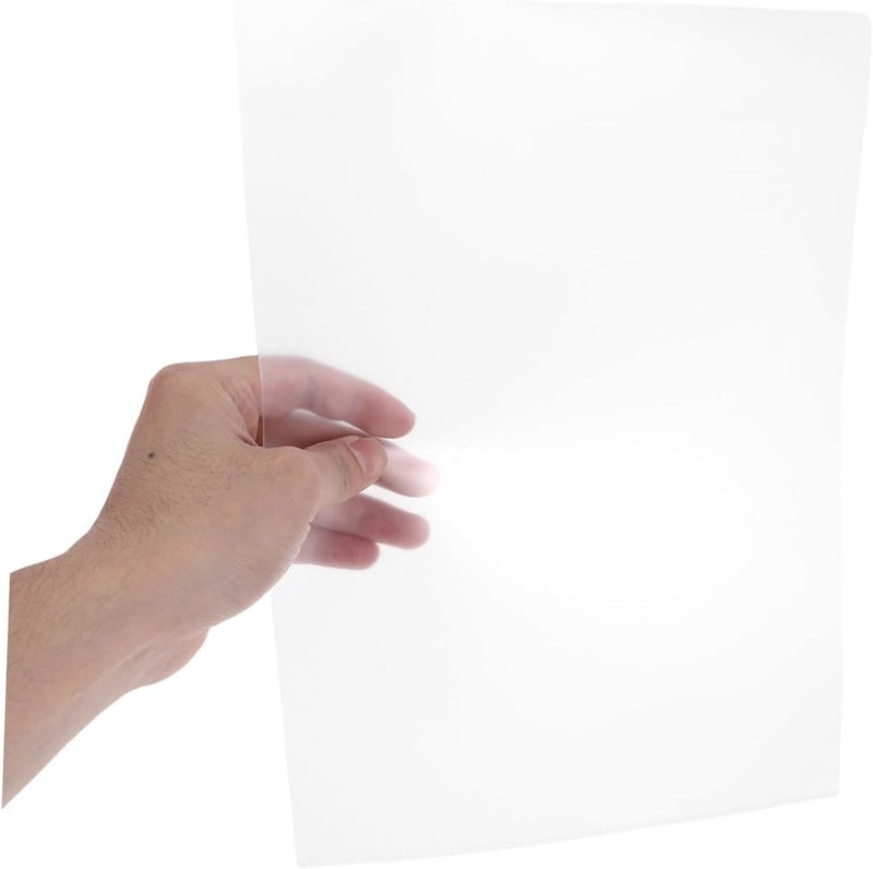 Abaodam 50pcs L-Type Plastic Document Folders A4 Thickened Plastic File Sleeves for Office and School Report Folder for Document Protection - Image 4