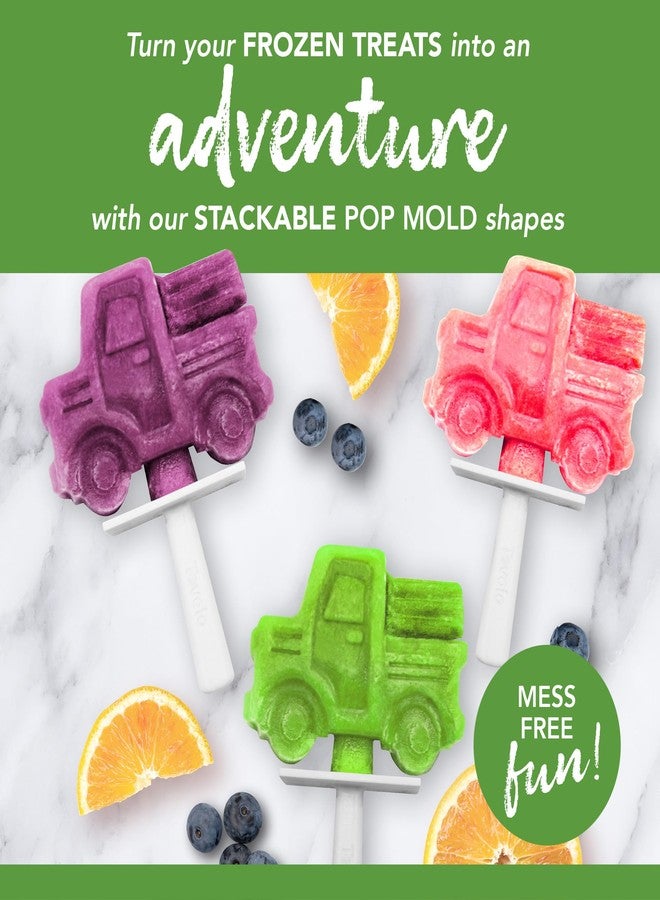 Tovolo Stackable Truck Pop Molds Set of Four for Making Mess-Free Frozen Treats - Image 2