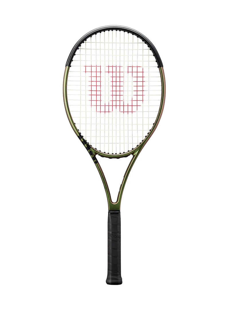 Wilson Blade 104 V8 Tennis Racket, 16x19, Adults, Intermediate/ Advanced - Green/ Bronze/ Black