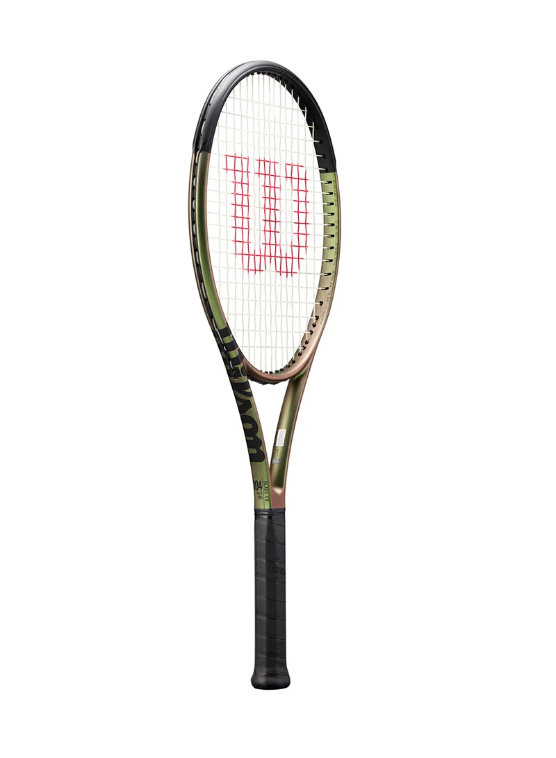 Wilson Blade 104 V8 Tennis Racket, 16x19, Adults, Intermediate/ Advanced - Green/ Bronze/ Black