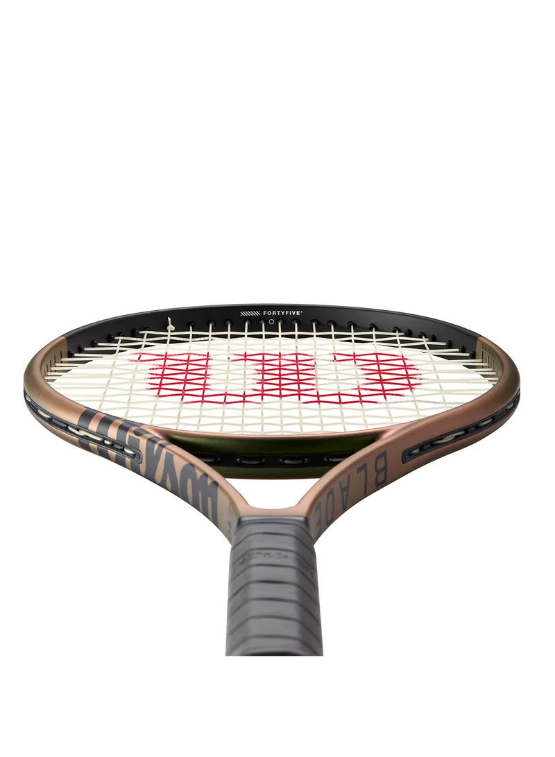 Wilson Blade 104 V8 Tennis Racket, 16x19, Adults, Intermediate/ Advanced - Green/ Bronze/ Black