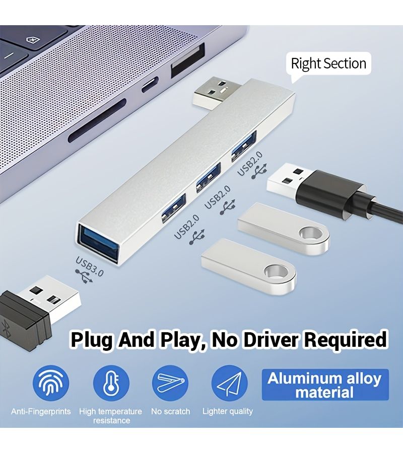 النمط C مدمج، محور USB 3.0 مع قاعدة تمديد موفرة للمساحة، مناسب للمنزل والمكتب والسفر. - Image 4