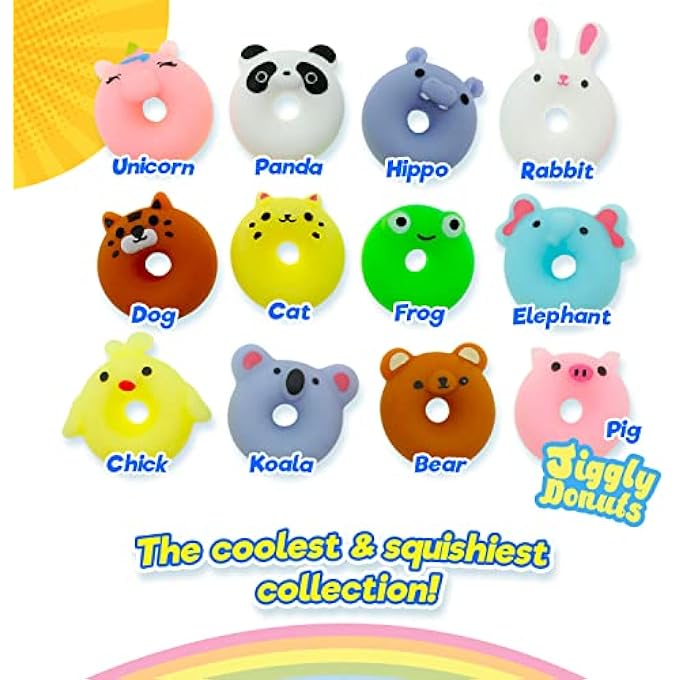 Ja-Ru Mini Mochi Squishy Animals (1 Pack) Cute Jiggly Donut Squishies for Kids & Adults, Boys & Girls. Stress Relief Fidget Gummy Toys. Bulk Party Favors Birthday Goodie Bags Class Prizes. 3352-1 - Image 3
