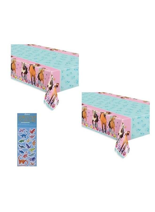 Unique Spirit Riding Free Horse Birthday Party Supplies Bundle Includes Plastic Table Covers 2 Pack - Image 1