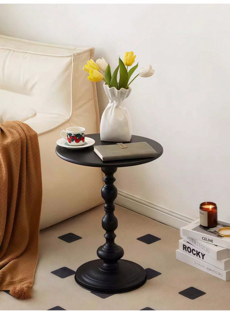 Metal Side Table Round – Sturdy Pedestal Accent Table, Matte Finish Small End Table for Living Room, Bedroom, Sofa, Coffee, Nightstand, Indoor & Outdoor U - Image 1