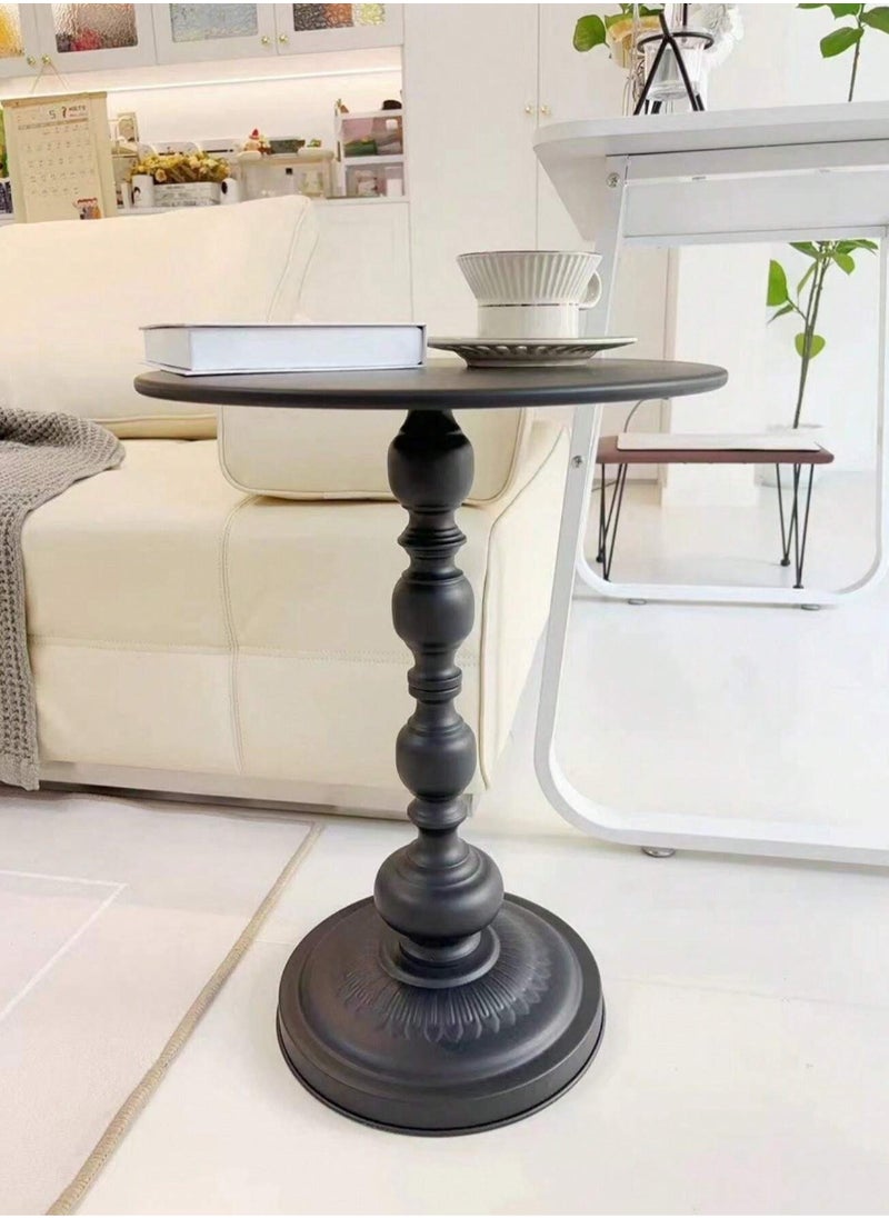 Generic - Stylish Round Coffee and Side Table – Durable Metal Design with Black Matte Finish, Perfect for Living Rooms, Bedrooms, Offices, and Balconies, Ideal for Compact Spaces and Modern Home Décor - Image 1