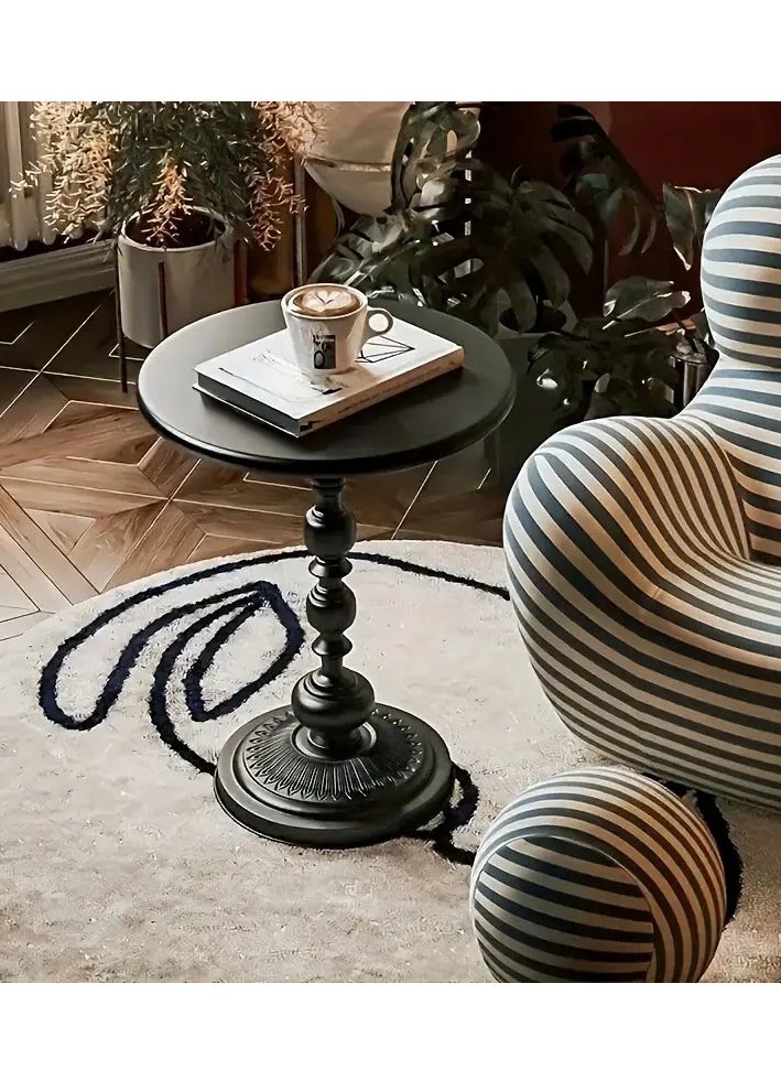 Generic Stylish Round Coffee and Side Table – Durable Metal Design with Black Matte Finish, Perfect for Living Rooms, Bedrooms, Offices, and Balconies, Ideal for Compact Spaces and Modern Home Décor  - Image 4