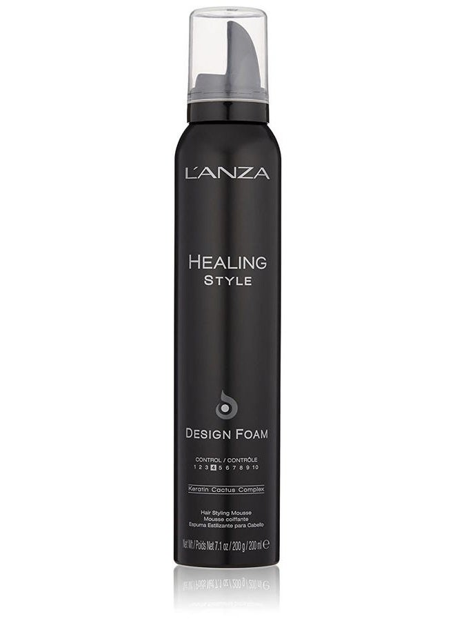 L'anza Healing Style Design Foam with Low Hold Effect, Boosts Shine and Adds Body, With UV and Heat Protection to Prevent Sun and Styling Damage (7.1 Fl Oz) - Image 1