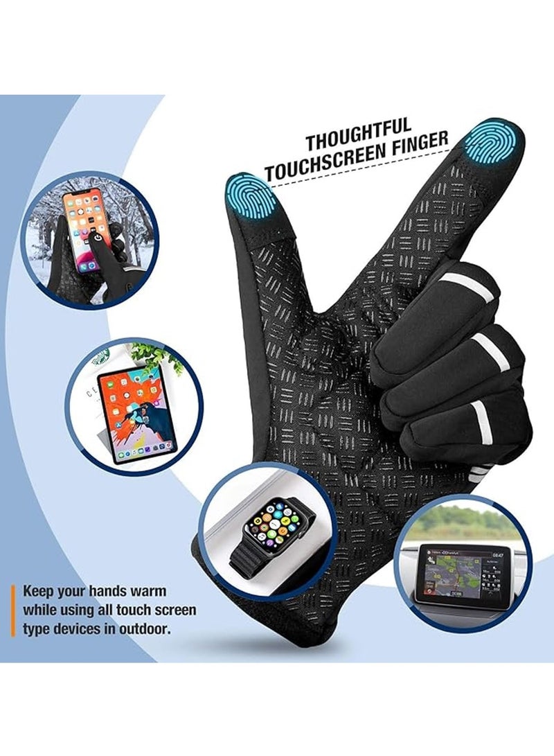 Excefore Cycling Gloves, Waterproof Touchscreen Gloves, Winter Warm Gloves, Windproof Anti-slip Sports Thermal Gloves, Non-Slip Road Mountain Bicycle Gloves for Running, Driving, Hiking and Skiing （XL） - Image 3
