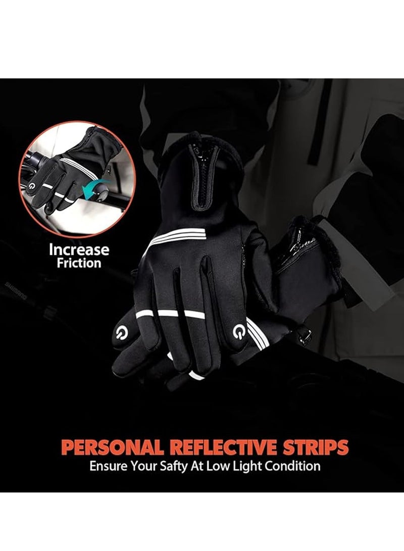 Excefore Cycling Gloves, Waterproof Touchscreen Gloves, Winter Warm Gloves, Windproof Anti-slip Sports Thermal Gloves, Non-Slip Road Mountain Bicycle Gloves for Running, Driving, Hiking and Skiing （XL） - Image 4