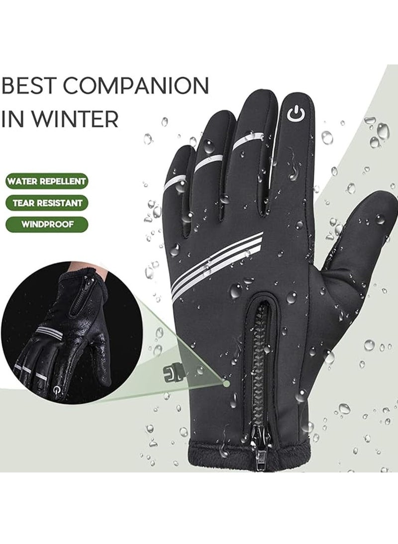 Excefore Cycling Gloves, Waterproof Touchscreen Gloves, Winter Warm Gloves, Windproof Anti-slip Sports Thermal Gloves, Non-Slip Road Mountain Bicycle Gloves for Running, Driving, Hiking and Skiing （XL） - Image 5