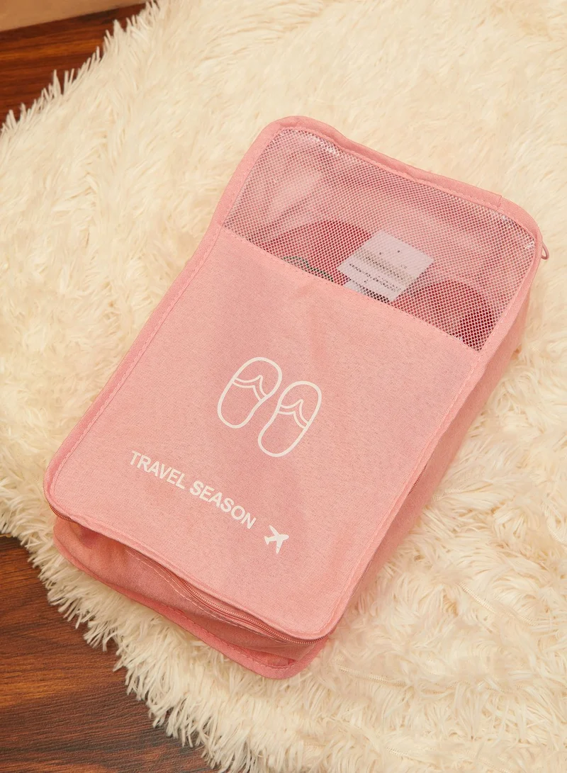 AURORA Pink Set Of 7 Travel Packing Bags