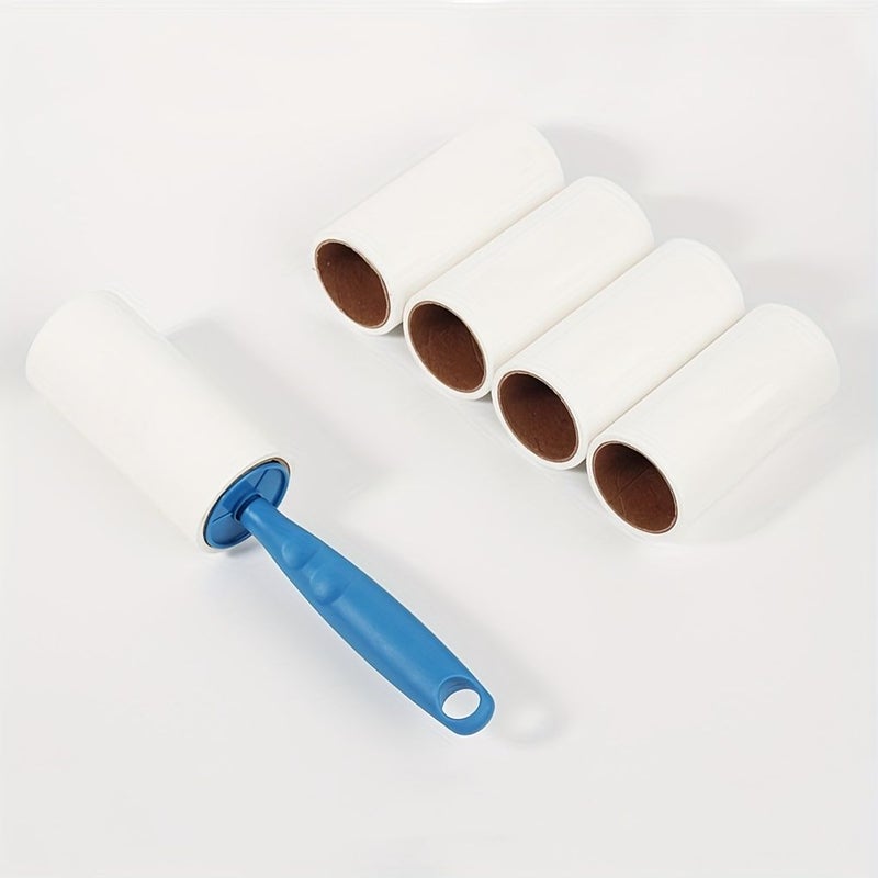 300 Sheet Heavy Duty Lint Roller with 5 Refills Super Sticky Pet Hair Remover for Clothes Furniture Car Reusable Handle Tear Off Design Non Shedding Adhesive White - Image 1