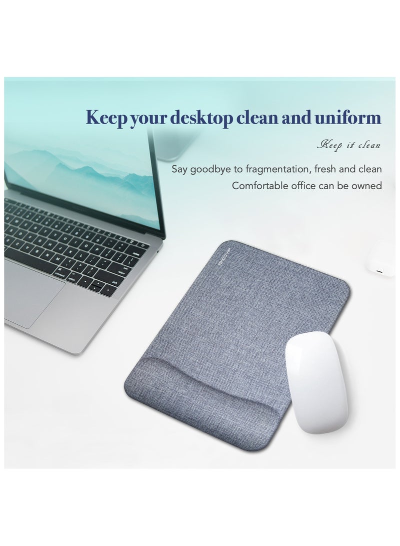 excovip Mouse Pad With Wrist Support, Soft And Comfortable Ergonomic Hand Washable Mouse Mat For Home, Computer, Laptop, MacBook, Office & Travel, Grey - Image 2