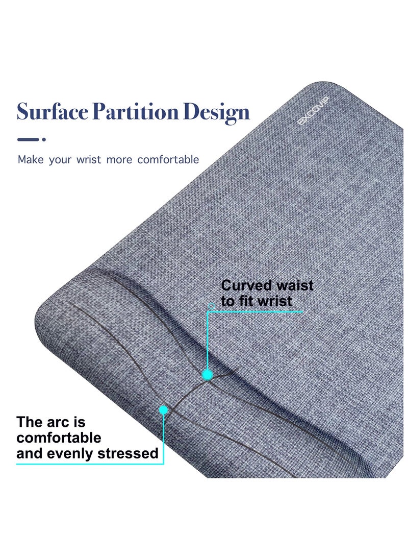 excovip Mouse Pad With Wrist Support, Soft And Comfortable Ergonomic Hand Washable Mouse Mat For Home, Computer, Laptop, MacBook, Office & Travel, Grey - Image 3