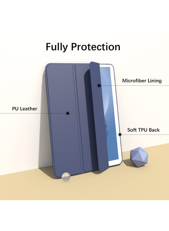 هونور الوسادة 9 12.1 بوصة الهاتف المحمول شل ، استيقظ تلقائي / النوم ، والشعور بالراحة الجلد ، رقيقة جدا ثلاثة أضعاف قوس الغطاء الواقي ، لينة تبو الغطاء الخلفي ، أزرق داكن - Image 4