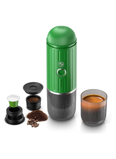 Rich Crema Portable Electric Espresso Coffee Maker, Travel Car Hiking, Fast self-heating 2 IN 1 Extraction System Espresso Machine, Support Ground Coffee and NS capsule, ME2218 (Blue)