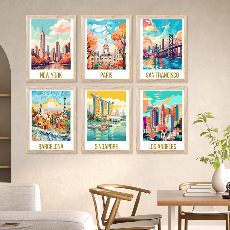 AVENZA Indian Modern Art Premium Theme Framed Paintings For Living Room Bedroom OfficePainting For Wall Decoration Set of 6 10 13 inch Travel 5