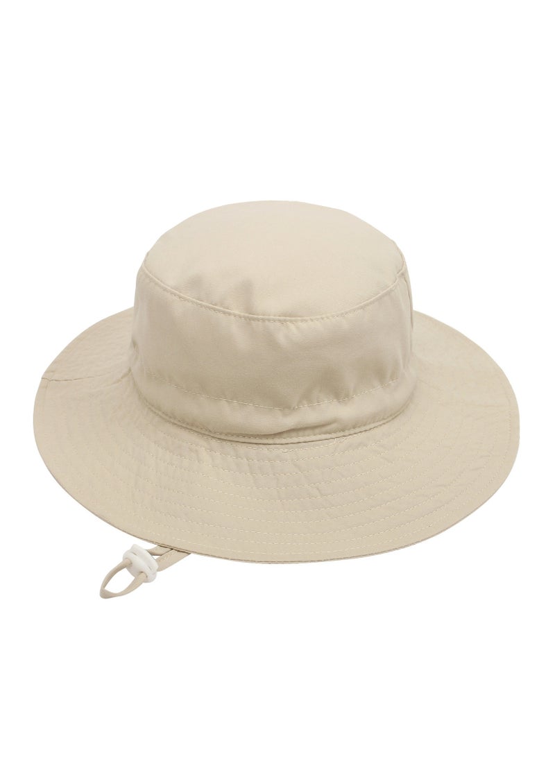 Summer Toddler Bucket Hat Wide Brim Adjustable Beach Hats for Boys Girls Sun Protection Beach Hat Baby Hats(beige-s) - Image 2