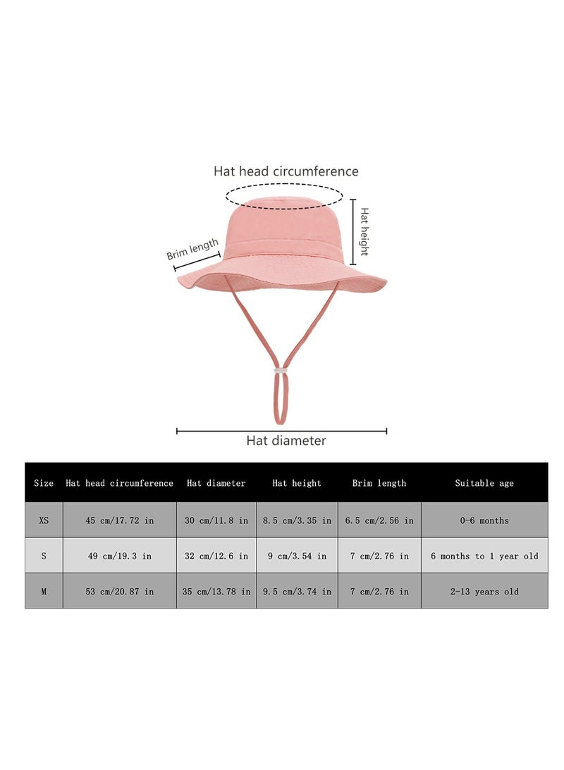 Summer Toddler Bucket Hat Wide Brim Adjustable Beach Hats for Boys Girls Sun Protection Beach Hat Baby Hats(beige-s) - Image 3