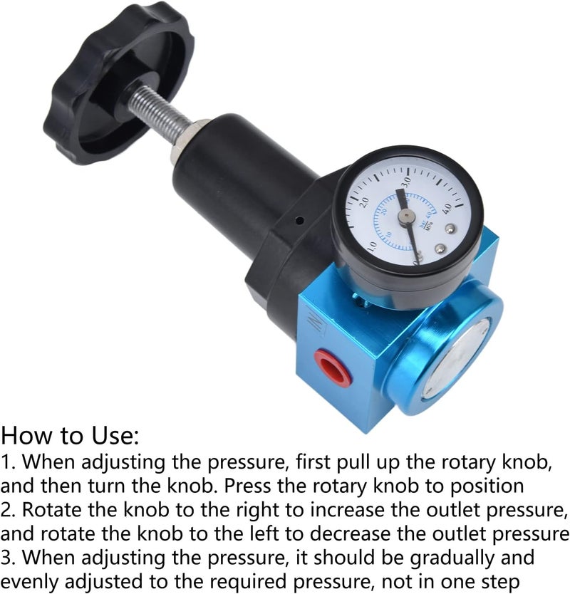 Air Pressure Regulator Miniature Pneumatic Reducing Valve Gauge Control for Various Installation Environments (QTYH-15) - Image 4